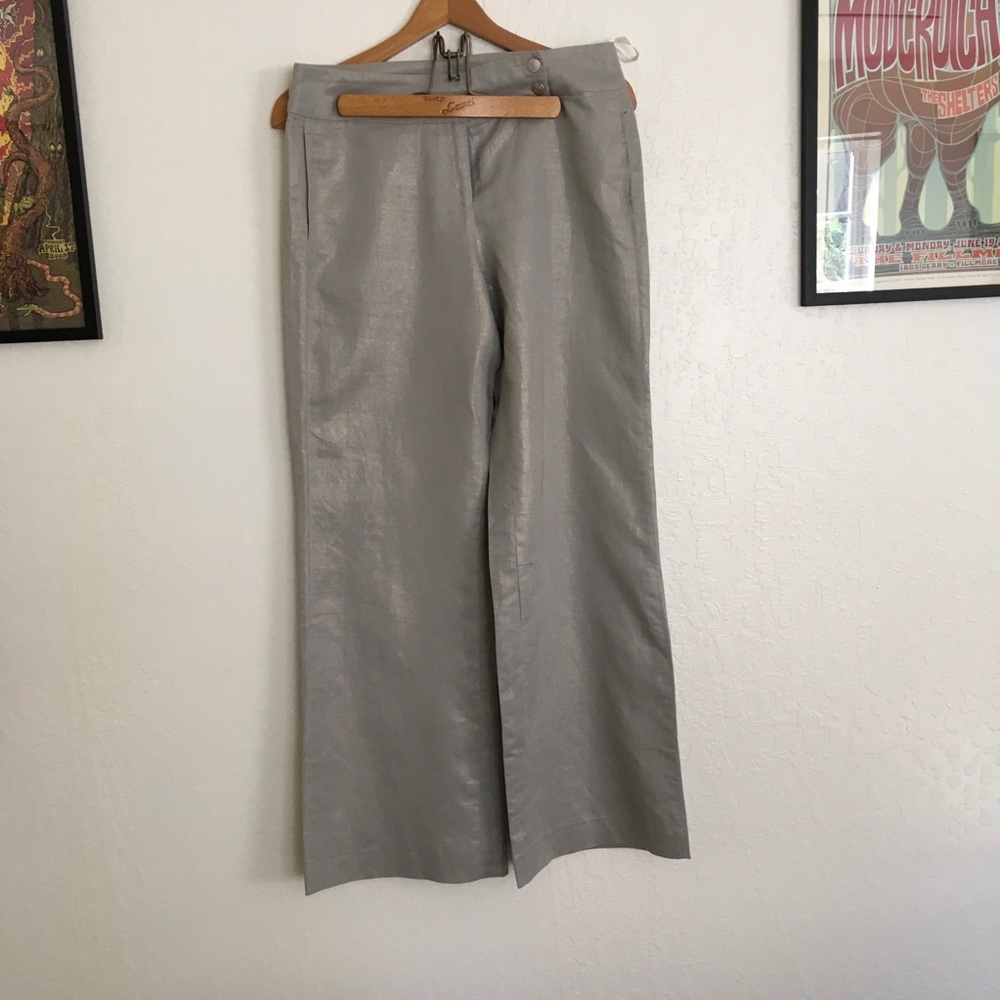 Gold and Taupe linen cotton pants